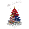 Christmas tree with Serbian flag