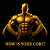 Goldener Kern Held Fitness Illustration
