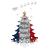 Weihnachtsbaum mit Frankreich-Flagge