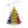 Weihnachtsbaum mit Rumänien-Flagge