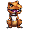 Morgenmuffel T-Rex Dino mit Kaffee :)