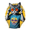 Neon Cat DJ Vibe Tee