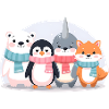 cute winter animals shirts kids 