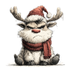 Grim Reindeer with Scarf