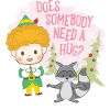 Buddy The Elf With Quote & Raccoon