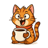 Cat Coffee Moment of Happiness