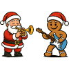 Christmas Music Duet Santa Musician