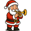 Christmas Santa Trumpet Cartoon