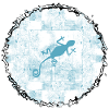 Gecko im Eis-Kreis