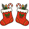 Festliche Weihnachtsstrümpfe Illustration