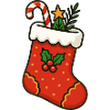 Christmas stocking with candy cane