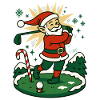 Santa Claus Golfing Christmas Fun Holiday
