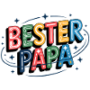 Bester Papa bunte Buchstabenillustration