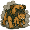 Wachhund- und Katzenduo