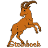 Sternzeichen Steinbock mit Schriftzug