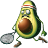Lustige Avocado Beim Tennis Mit Schlaeger
