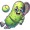 Funny Cucumber Playing Tennis Kawaii