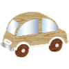 Voiture jouet aspect bois – motif nostalgique