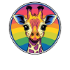 Rainbow Giraffe Portrait