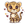 Cute leopard boy heart design