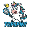 Topspin! Enhjørning Tennis Humor Kraft