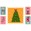Christmas tree in stamp style