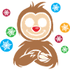 Christmas Sloth Cartoon with Snowflakes