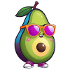 Colourful avocado character