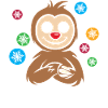Christmas Sloth Cartoon with Snowflakes
