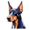 Popart Doberman Portrait