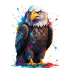 Bunter Adler mit Farbspritzern