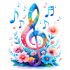 Rainbow clef floral art