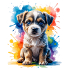 Welpen Aquarell Farbexplosion
