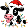 Vache Noël Drôle Mignon Fermier Ferme