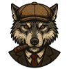 Wolf in beret and cigar