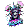 Neon Affe mit Kopfhörern BOOM! - Musik-Design