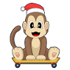 Monkey Christmas Skateboard