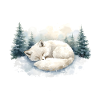 Renard arctique Snowsleep Aquarelle