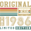 Original 1986 Jahrgang Vintage Geburtstag Retro