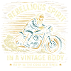 Biker Dad Grandpa Shirt - Rebellious Vintage Rider