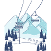 Ski lift mountain winter landscape