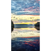 Sunset at the quiet lake