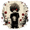 Red-Eyed Skull Kid – Emo Comic Design