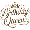 Birthday Queen Gold Font