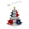Christmas tree with Dominican Republic flag