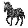 Zebra Ornament Tribalswirl Pattern