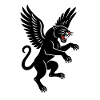 Black winged panther in flight