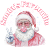 Pink Santa Peace Sign