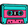 Cassette néon Popart 80s