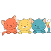 Trio Bunte Katzen Freunde